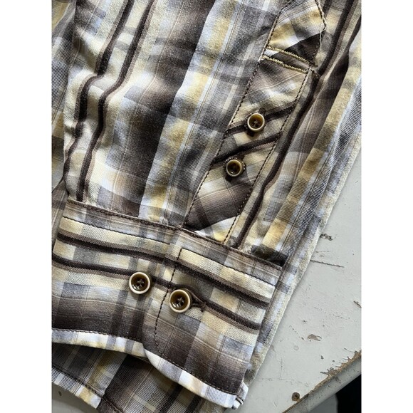 Tommy Bahama Shirt Men XXL Beige Plaid Check Long Sleeve Button Down - Picture 9 of 9